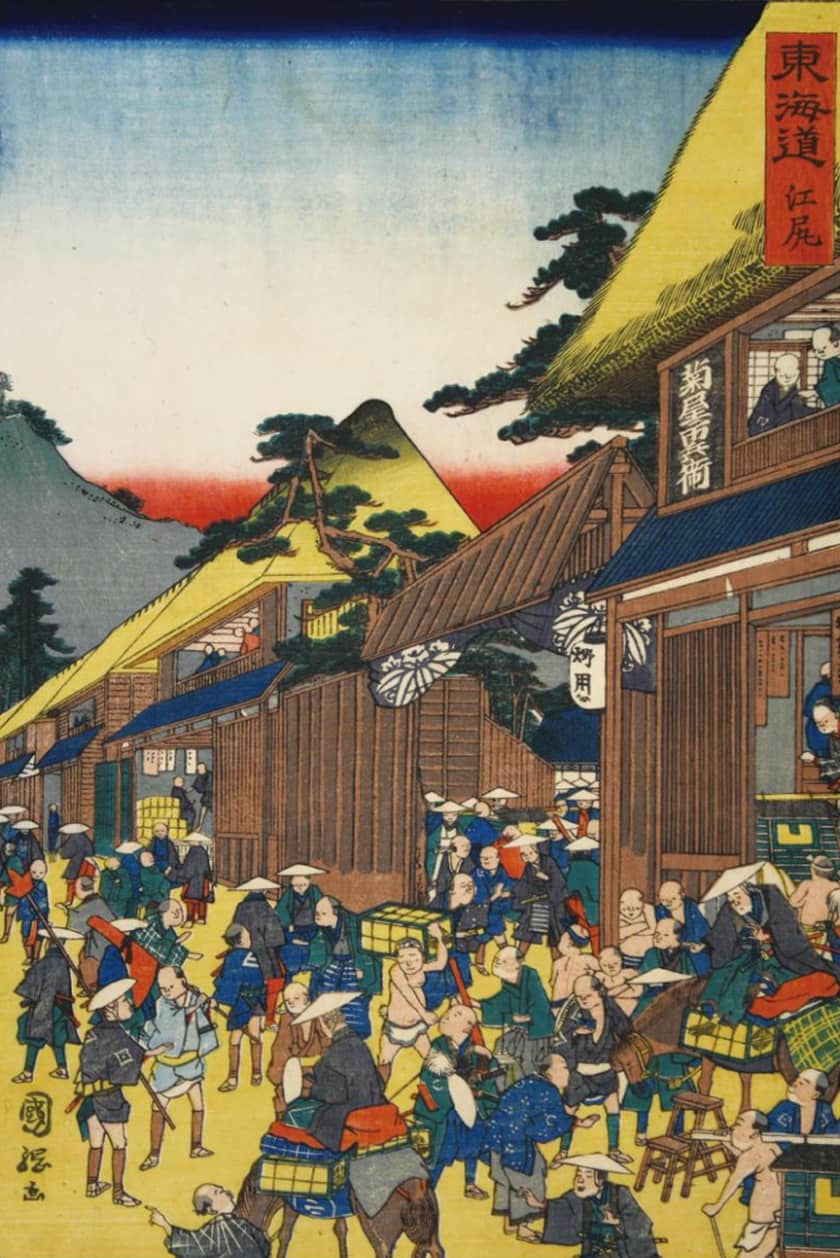 江戸時代の街並みのイラスト